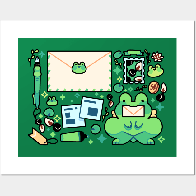 Frog mail Wall Art by Lemonscribs